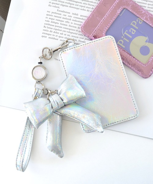 ALTROSE パスケース カードケース 定期入れ メタリック リボンチャーム  