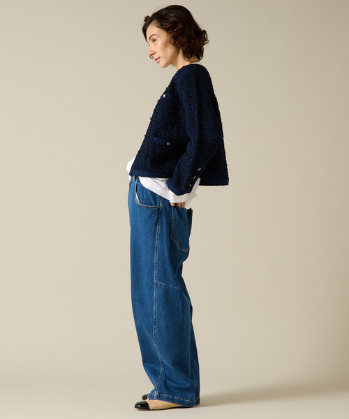 【新品未使用】Liesse ツイーディーニットジャケット Liesse カーディガン ツイーディーニットジャケット レディース