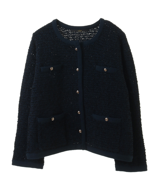 ルネ　ニットツイーカーディガン　ジャケット　タグ付新品未使用 RYE TENDER｜襟付き カーディガン KEAP SHIRTS CARDIGAN ニット