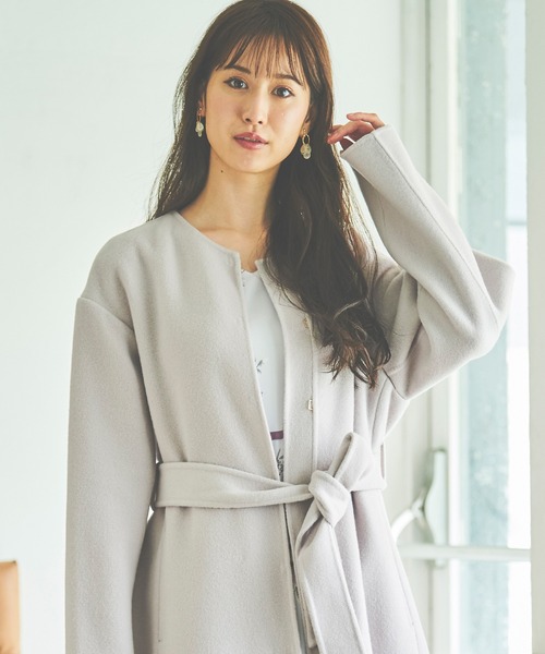 LAISSE PASSE(レッセ・パッセ）ノーカラーコート LAISSE PASSE（レッセパッセ） ノーカラーコート SMALL ライトグレー