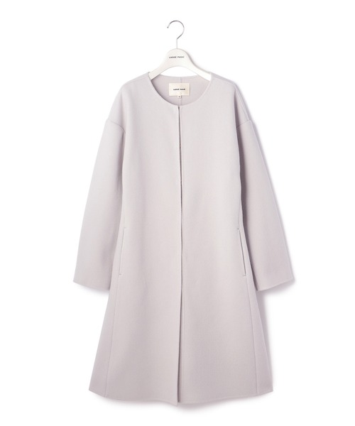 LAISSE PASSE（レッセパッセ） ノーカラーコート SMALL ライトグレー