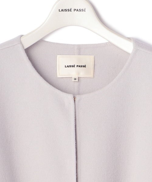 LAISSE PASSE（レッセパッセ） ノーカラーコート SMALL ライトグレー