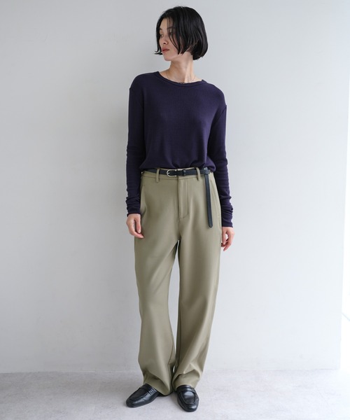 パンツ Xs evernavy ワイドパンツ スラックス パンツ ダブルクロスカーブパンツ