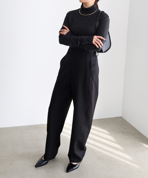 evernavy スラックス パンツ ダブルクロスカーブパンツ レディース