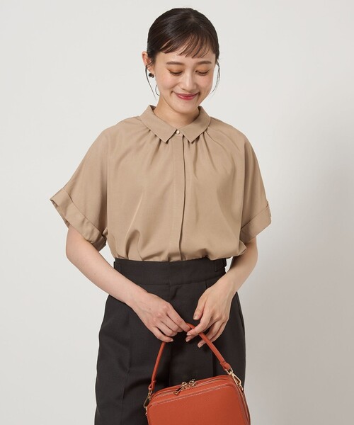 green label relaxing ブラウス シャツ 襟付き ワイド ショート