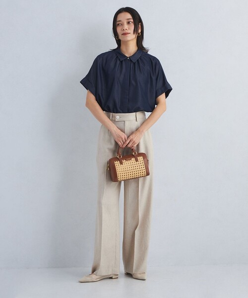 green label relaxing ブラウス シャツ 襟付き ワイド ショート