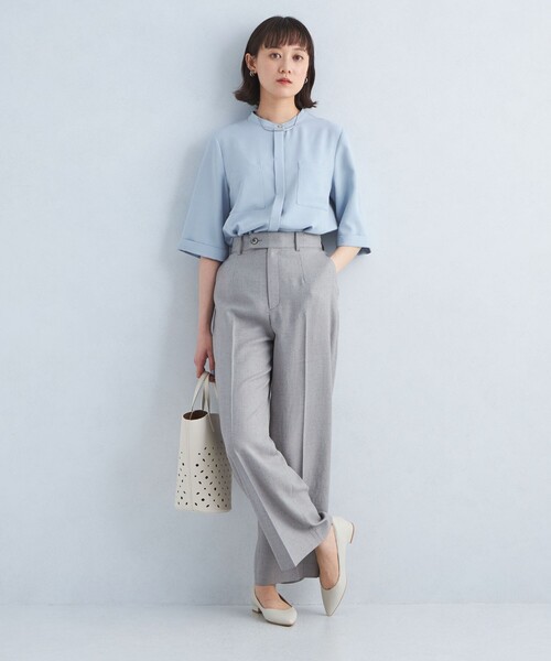 【限定値下】ソモウライク ポケット ショートスリーブ ブラウス グリーンレーベル green label relaxing ブラウス シャツ ソモウライク ポケット