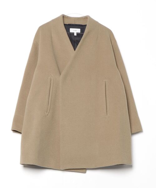 HYKE（ハイク） ノーカラーコート 2 ベージュ レディース : ZOZOTOWN