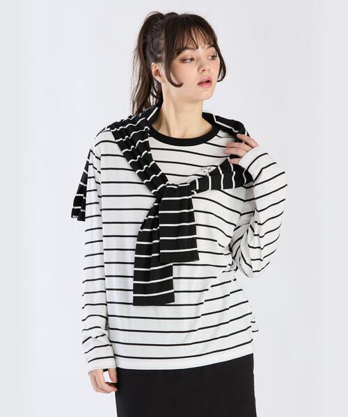 tシャツ ボーダーボーイズロングTシャツ レディース