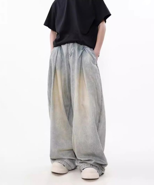 ワイドバギーヴィンテージライクデニムパンツ WIDE BUGGY VINTAGE LIKE DENIM PANTS ' MUD DYEING / WASHED
