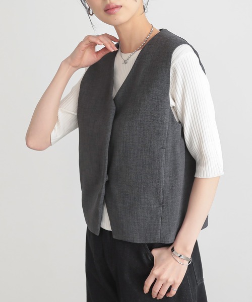 ほぼ未使用 24SS アルページュ ストーリー サマー ツイード ベスト ジレ for/c ベスト ジレ サマーツイードベスト「サスティナブル