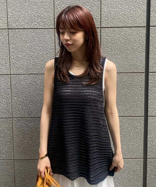 配色クロシェニットタンクトップ≪手洗い可能≫ | MAYSON GREY（Women 