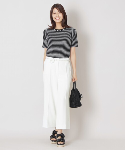 ニット セーター ふくれジャカード ボーダーニット レディース TO BE CHIC ニット セーター ふくれジャカード ボーダーニット