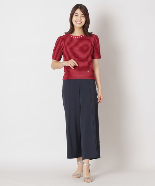 ニット セーター ふくれジャカード ボーダーニット レディース TO BE CHIC ニット セーター ふくれジャカード ボーダーニット