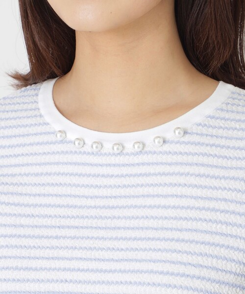 TO BE CHIC ニット セーター ふくれジャカード ボーダーニット