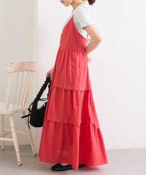 w closet（ダブルクローゼット） ワンピース タックティアードキャミ