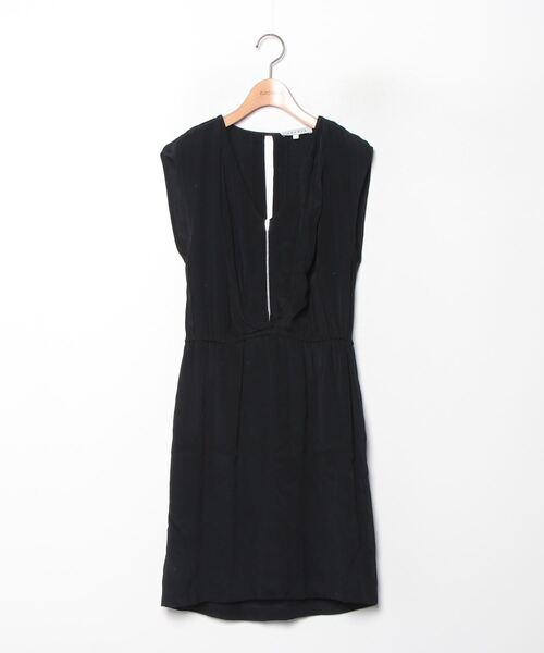 【大人気】SANDRO スリット入り ノースリーブワンピース sandro 「sandro」 ノースリーブワンピース 1 ブラック
