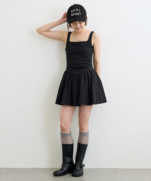 U by SPICK&SPAN ワンピース ハイゲージカットミニワンピース