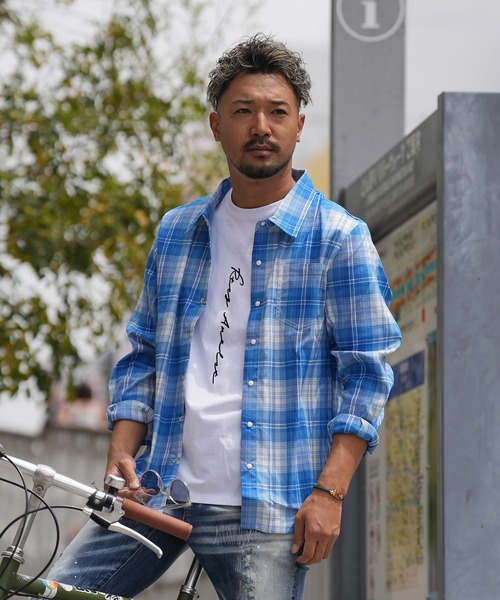 RTEG チェック柄シャツ Sサイズ 24RTEG S/チェックロングシャツ（シャツ/ブラウス