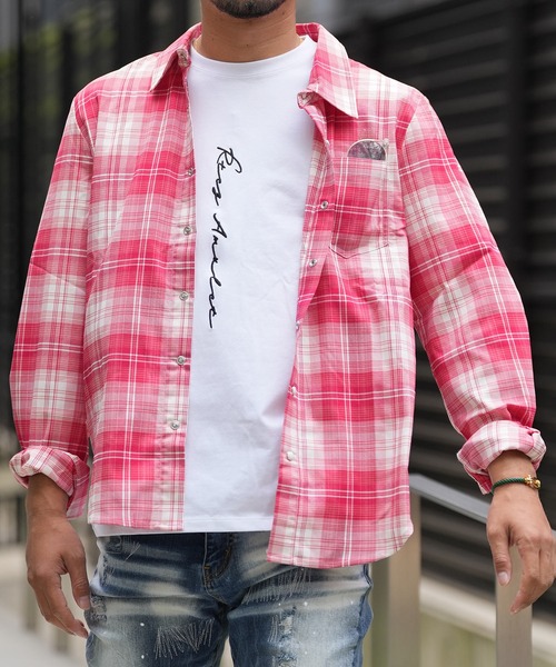 RTEG チェック柄シャツ Sサイズ 24RTEG S/チェックロングシャツ（シャツ/ブラウス
