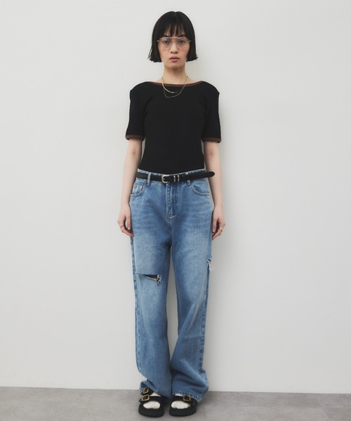 tシャツ バックオープンリンガーボディースーツTEE レディース | HANNE | 10