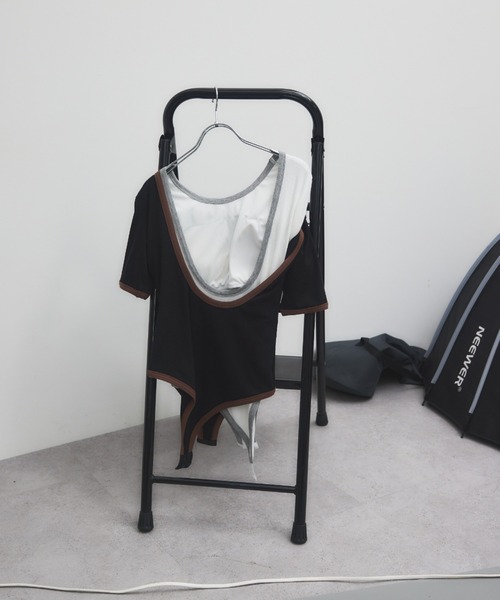 tシャツ バックオープンリンガーボディースーツTEE レディース | HANNE | 20