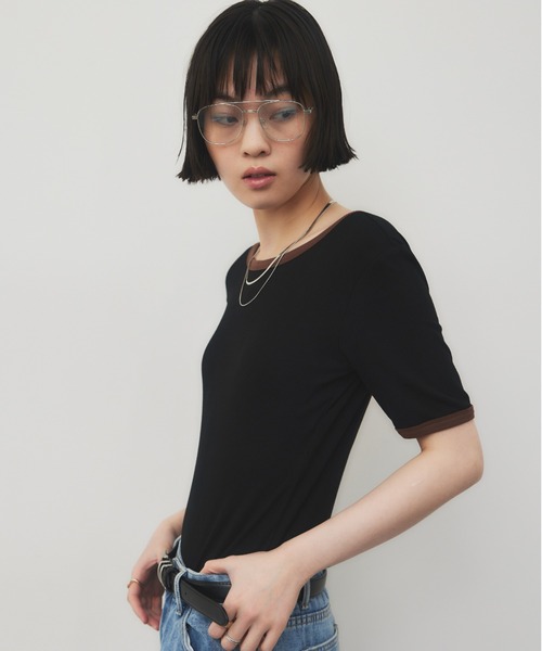 tシャツ バックオープンリンガーボディースーツTEE レディース | HANNE | 08