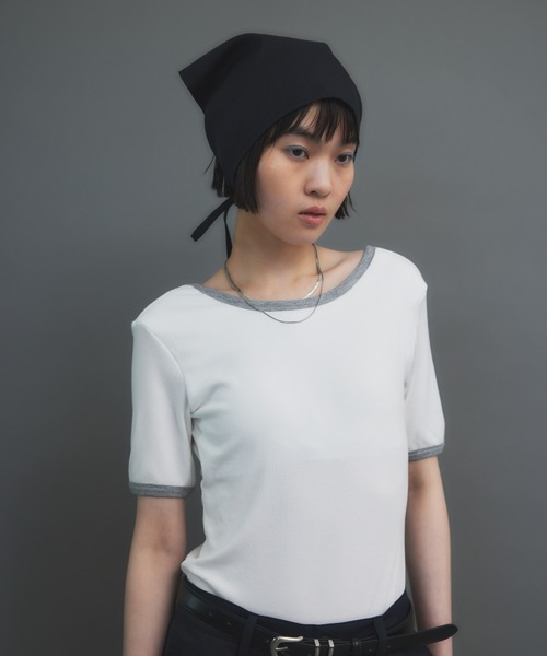 tシャツ バックオープンリンガーボディースーツTEE レディース | HANNE | 16