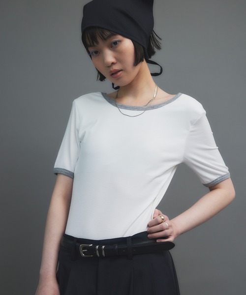 tシャツ バックオープンリンガーボディースーツTEE レディース | HANNE | 15