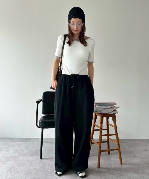 tシャツ バックオープンリンガーボディースーツTEE レディース | HANNE | 17