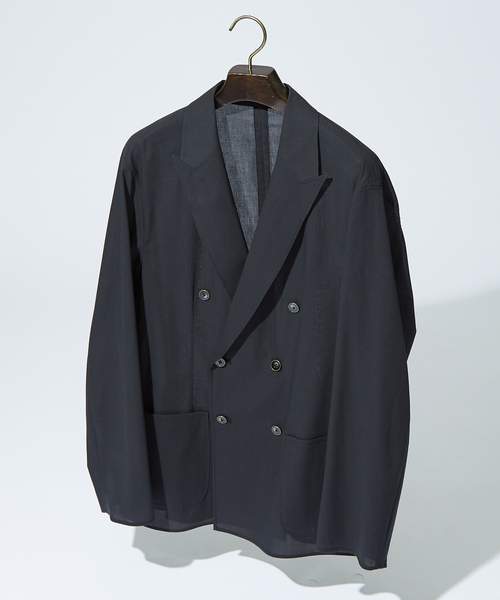 美品 DESIGNWORKS ダブル テーラードジャケット 黒 日本製 洗濯可 美品 DESIGNWORKS ダブル テーラードジャケット 黒 日本製 洗濯可