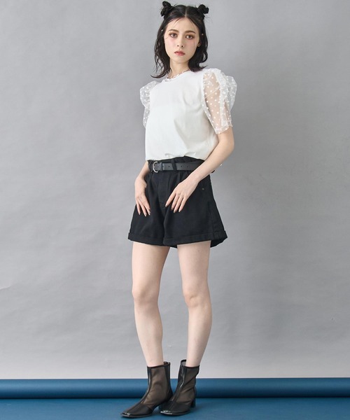ANAP（アナップ） パンツ ベルト付き ロールアップ ウエスト ギャザー