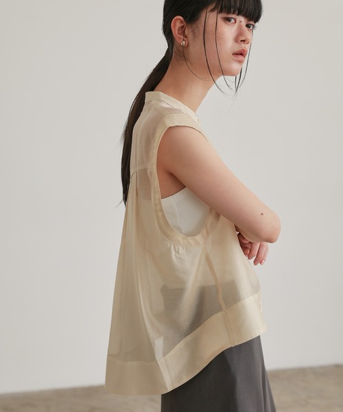 ブラウス シャツ ノースリーブシアーシャツ レディース : ZOZOTOWN