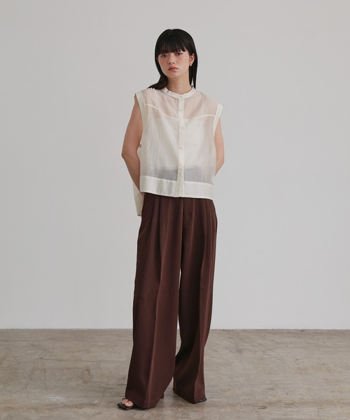 ブラウス シャツ ノースリーブシアーシャツ レディース : ZOZOTOWN