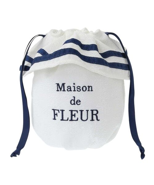 Maison de FLEUR（メゾンドフルール） ポーチ ラインリボンジャカード