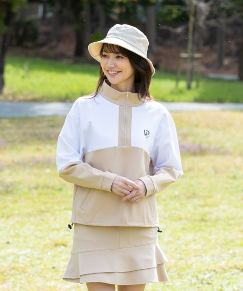 UNDOVE tシャツ UNDOVEgolf「三枝こころコラボ」 配色切替ドロストプル