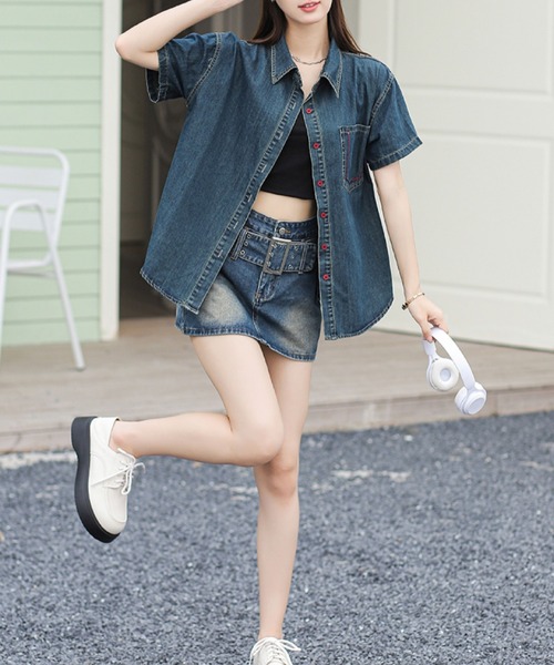 超美品です(^.^)今年48400円で買いましたTシャツデニムに羽織ってお洒落！ 楽天市場】【39%OFF 3,990→2,400円/NEW ARRIVAL☆】デニム