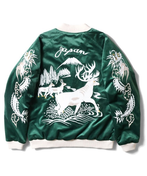 Houston 90s スカジャン 別珍 キルティング 黒 襤褸 雰囲気 HOUSTON スカジャン 別珍スカジャン(DEER) メンズ レディース