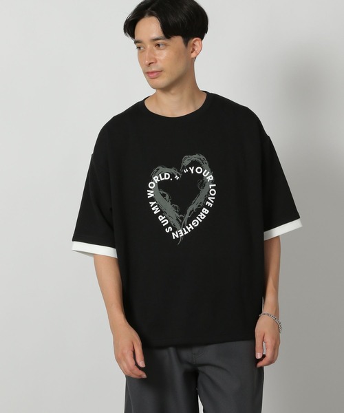 LAKOLE（ラコレ） tシャツ グラフィックレイヤードTEE / 586875 メンズ