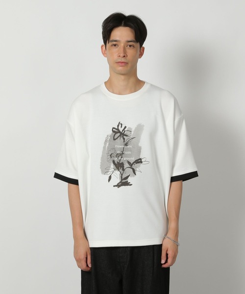 LAKOLE（ラコレ） tシャツ グラフィックレイヤードTEE / 586875 メンズ