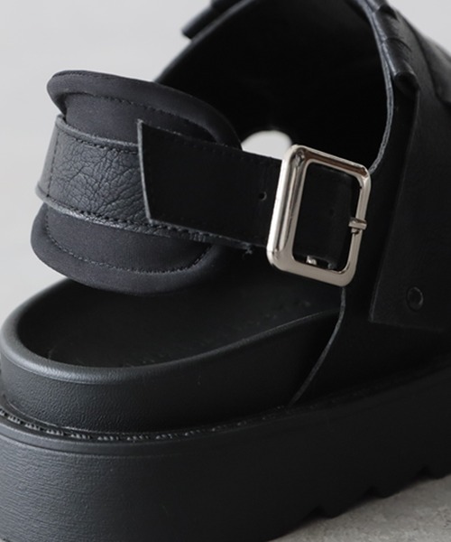 「antiqua」 「patterntorso」フラットサンダル 36 ブラック レディース_画像3