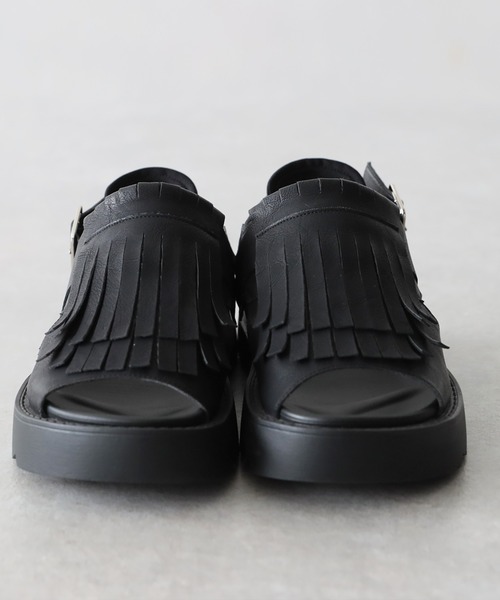 「antiqua」 「patterntorso」フラットサンダル 36 ブラック レディース_画像6