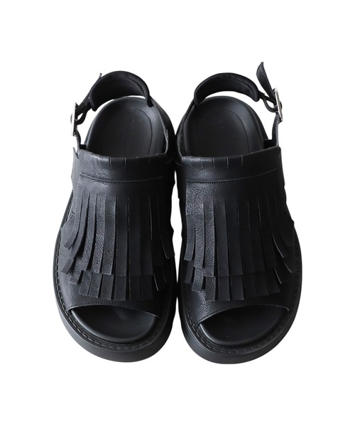 「antiqua」 「patterntorso」フラットサンダル 36 ブラック レディース_画像8