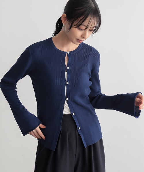 for/c（フォーシー） カーディガン コットン混やわらかループボタン