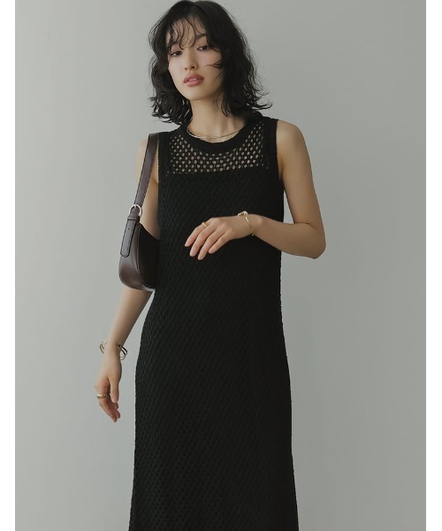 「Re:EDIT」 ノースリーブワンピース SHORT モカ レディース_画像2