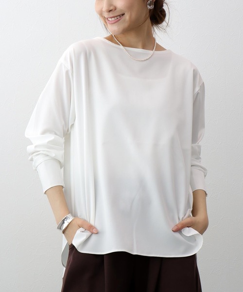 Jines（ジネス） ブラウス シャツ シャーリングカフスブラウウス