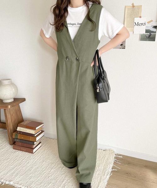 「classicalelf」 オールインワン LARGE チャコールグレー レディース_画像7