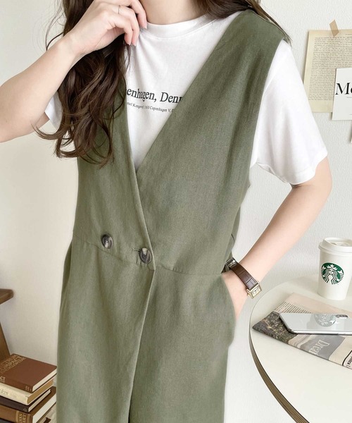 「classicalelf」 オールインワン LARGE チャコールグレー レディース_画像8