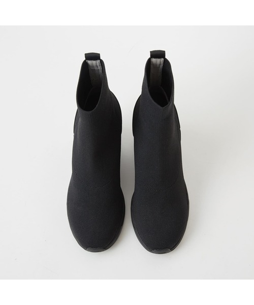 最終値下げ　DIANA ブラック ヒールブーティ 24.5 diana（プラスダイアナ） ショートブーツ 24.5cm ブラック レディース