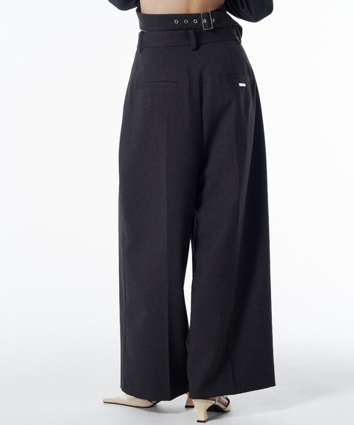 美品 ジョゼムーン 2way サロペット ワイドパンツ ハイウエスト 36 黒 JOSE MOON（ジョゼムーン） ワイドパンツ パンツ COMFORT WIDE PANTS